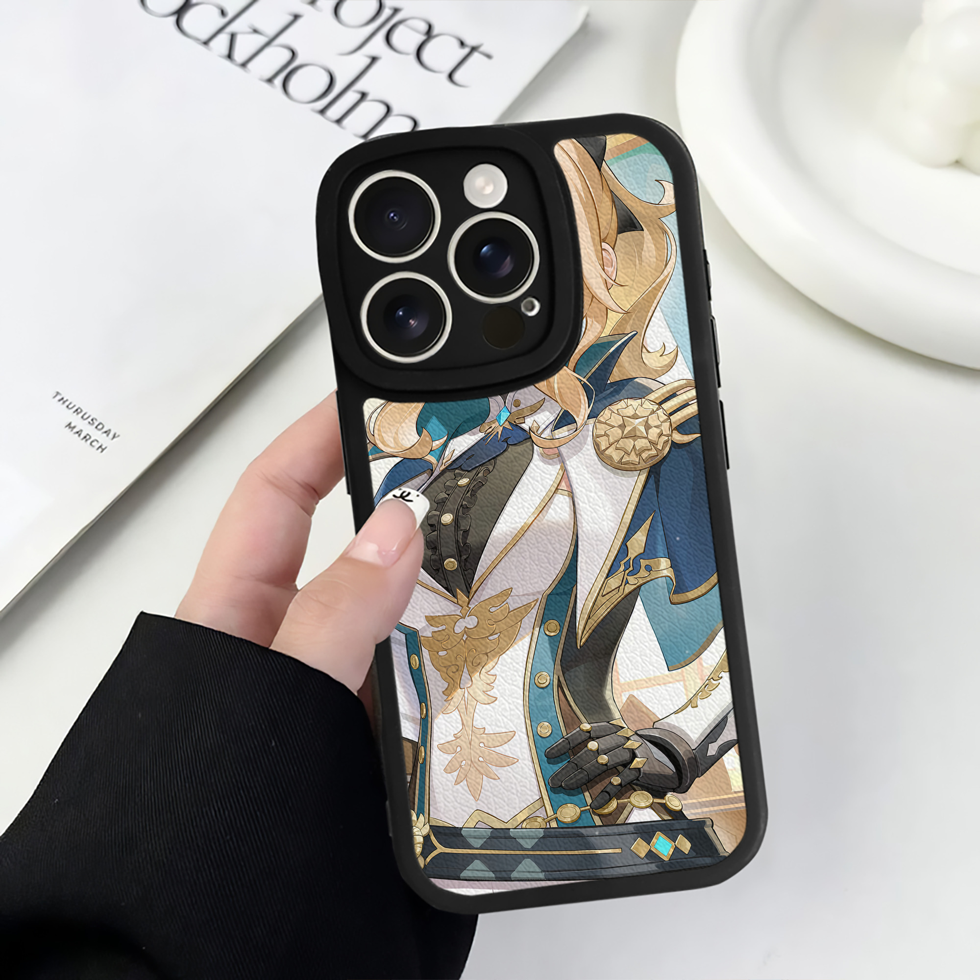 げんし神 genshin 【iPhone 16シリーズ対応】シリコンスマホケース（レザー調） 材質：シリコン
